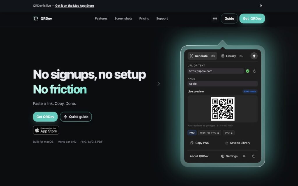 QRDev App